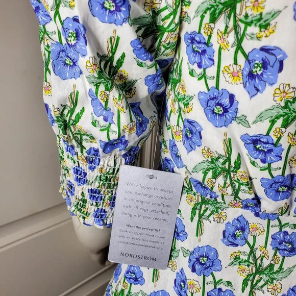 NWT Nordstrom MELLODAY Floral V-Neck Button Front Mini Dress Size Small - Picture 14 of 15